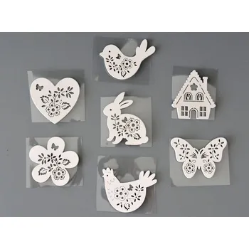 Dřevěné dekorace CELOROČNÍ BÍLÉ MOTIVY - A - SRDÍČKO