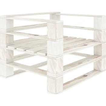 Zahradní sestava Zahradní křeslo z palet dřevo bílé