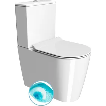 Klozet KUBE X WC kombi, Swirlflush, spodní/zadní odpad, bílá ExtraGlaze + slevový kód