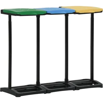 Zahradní úložný box vidaXL Stojany na odpadkové pytle s víkem 240–330 l vícebarevné PP [340989]