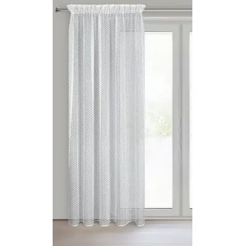 Záclona Dekorační vzorovaná záclona s řasící páskou JANET bílá 140x270 cm (cena za 1 kus) MyBestHome