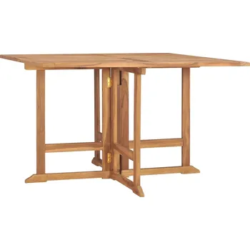 Zahradní stůl Skládací zahradní jídelní stůl Ø 90 x 75 cm masivní teak