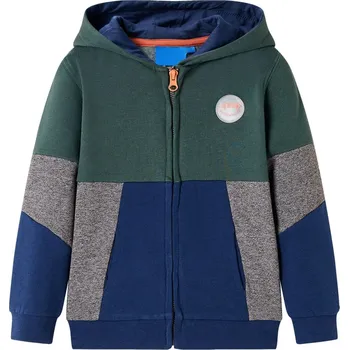 Chlapecká mikina Dětská mikina s kapucí na zip tmavě zelená 92
