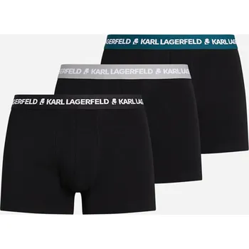 Boxerky SPODNÍ PRÁDLO KARL LAGERFELD LOGO TRUNK COLORBAND BLK-ULTIMATE GREY-DEEPTEAL
