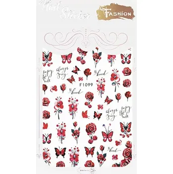 Samolepky na nehty EM Nail F1099 Květiny