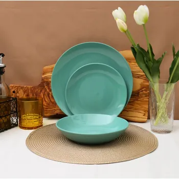 Talíř Jídelní sada 18ks talířů keramika Bianca Mátový servis pro 6 osob