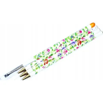 Kosmetický štětec Štětce na zdobení nehtů, květy, 4 ks, sada štětců