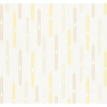 Tapeta FLIZELINOVÁ TAPETA S VERTIKÁLNÍM VZOREM ŽLUTÁ HNĚDÁ