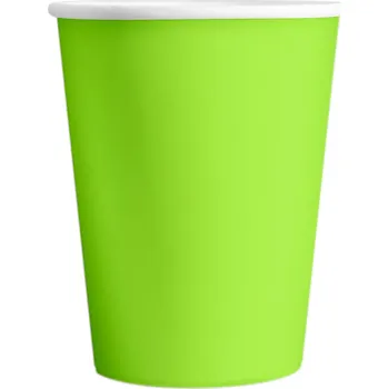 Jednorázové nádobí Zelený papírový kelímek 220 ml sada 6 ks