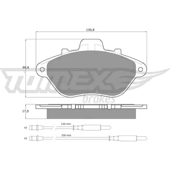 Brzdová destička Sada brzdových destiček, kotoučová brzda TOMEX Brakes 13-45