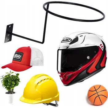 Věšák DRŽÁK NA ZEĎ PRO MOTOCYKLOVOU PŘILBU, ČEPICI, MÍČ, KVĚTINÁČ - VĚŠÁK