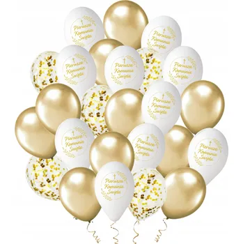 Balónek SADA BALÓNKŮ 01 SVATÉ SVATÉ PŘIJÍMÁNÍ ZLATO BÍLÁ 25 Ks