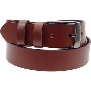 Opasek Kožený opasek klasický POLSKÝ HLADKÝ úzký hnědý 115