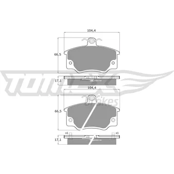 Brzdová destička Sada brzdových destiček, kotoučová brzda TOMEX Brakes 10-73