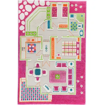 Domeček pro panenku DOMEČEK PRO PANENKY - Růžový Koberec 3D pro Děti 80x150 cm IVI Carpets