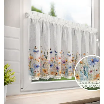 Dekorační krátká vitrážová záclona do kuchyně IVONA 150x60 cm MyBestHome