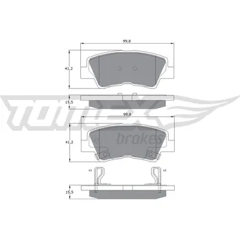 Brzdová destička Sada brzdových destiček, kotoučová brzda TOMEX Brakes 17-48