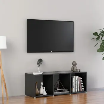 Televizní stolek TV stolek šedý vysoký lesk 72 x 35 x 36,5 cm kompozitní dřevo