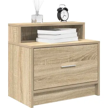 Noční stolek Noční stolky se zásuvkou 2 ks černý dub 51x31x47 cm