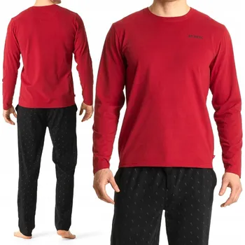 Pánské pyžamo ATLANTIC NMP-361 pánské PYŽAMO 100% BAVLNA dlouhý rukáv - M