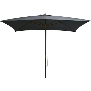 Slunečník Slunečník 200 x 300 cm s dřevěnou tyčí zelený