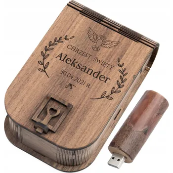 USB flash disk USB flash disk MemoRabbit Dřevěný flash disk větev + krabička P44 ořech 64 GB USB 2.0 hnědý