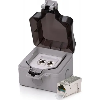 Elektrická zásuvka Internetová zásuvka hermetická Krugel šedá