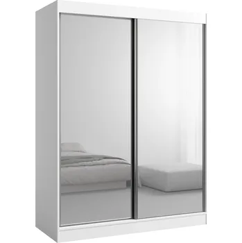 Šatní skříň Posuvná Skříň se zrcadlem Como 2D2L 150 Bílá