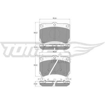 Brzdová destička Sada brzdových destiček, kotoučová brzda TOMEX Brakes 11-77