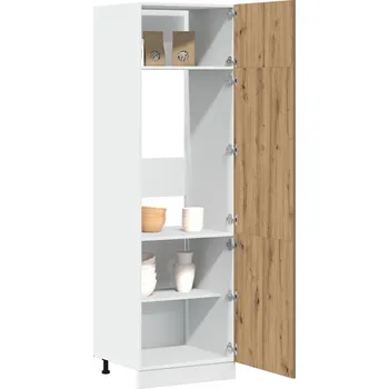 Kuchyňská skříňka Lednička "Lyon" Artisan dub 60x57x207 cm, dřevěné