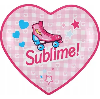 Talíř PAPÍROVÉ TALÍŘKY GIRLY 22,5X20 CM 10 KS SRDCE NAROZENINY OSLAVA