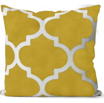 Povlečení POVLEČENÍ NA POLŠTÁŘ 40x40 DEKORAČNÍ ŽLUTÉ MĚKKÉ DO OBÝVÁKU LOŽNICE