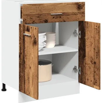 Kuchyňská skříňka Zásuvková skříňka "Lyon" staré dřevo 60 x 46 x 81,5 cm, konstrukční dřevo