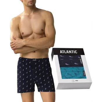 Pánské boxerky Atlantic 2MBH-002 A'2 S-2XL XL tmavě modrá-zelená