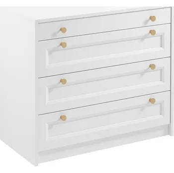 Ložnicová sestava Komoda REL K4S, Bílá/Zlatá