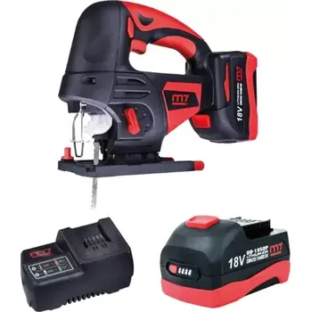 Přímočará pila Bezuhlíková aku přímočará pila Mighty Seven M7 DJS-101A - 2x aku 18V/5.0Ah, 63mm, 2.7kg, kufr