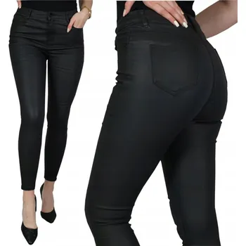 Dámské kalhoty DÁMSKÉ VOSKOVANÉ KALHOTY IMITACE KŮŽE MATNÉ MODELUJÍCÍ GOODIES KLASICKÉ 44
