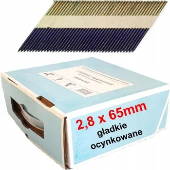 Hřebík Hřebíky do hřebíkovačky papírově spojené 2,8x65mm 2000ks hladké pozinkované. ATEST