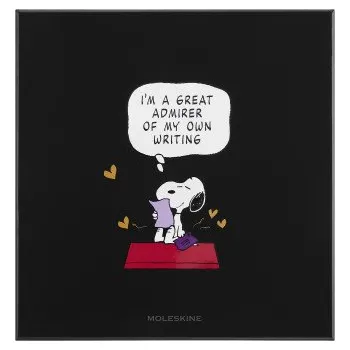 Diář Moleskine Peanuts thematische Box limitierte Ausgabe, Snoopy Notizbuch L/A5, liniert, fester Einband, schwarz, Blackwing Snoopy Graphitstifte (4x) (EN)