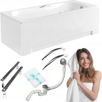 Vana Obdélníková akrylátová vana Besco Aria Plus s bočním odtokem 150 x 150 cm