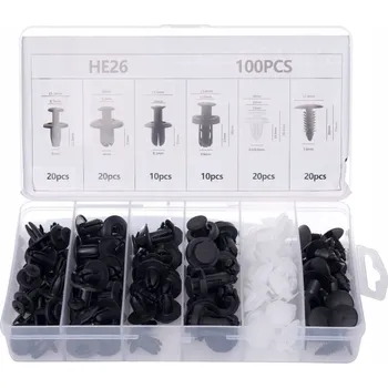 Sada nářadí Kraft-Dele Plastové spojovací kolíky a příchytky na čalounění 100 ks