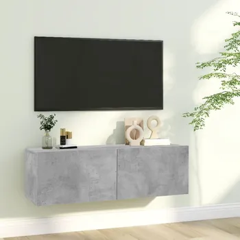 Televizní stolek TV stolek betonově šedý 80x30x30 cm kompozitní dřevo