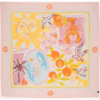 Šála Šátek Fraas 633029 pestrobarevný s letními motivy velký Velikost: Univerzální