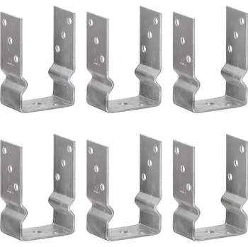Příslušenství pro plot Plotové kotvy 6 ks stříbrné 12 x 6 x 15 cm pozinkovaná ocel