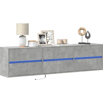 Televizní stolek Nástěnná TV skříňka s LED osvětlením hnědý dub 130 x 31 x 45 cm