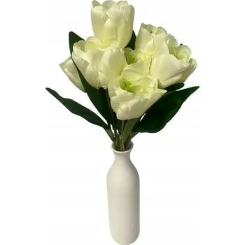 umělá květina Dekorativní umělé květiny Kytice Tulipán bílé, cca 39 cm