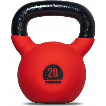 Železná kettlebell závaží na cvičení Thorn+Fit 20 kg s gumovým povrchem