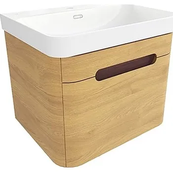 Koupelnový nábytek Koupelnová skříňka s umyvadlem SAT Fusion 57,5x43x45 cm dub medový mat SATFUSION60DMU