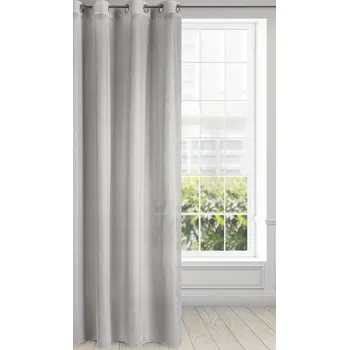 Záclona Dekorační lesklá záclona s kroužky NORA stříbrná 140x250 cm (cena za 1 kus) MyBestHome