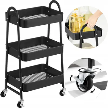 Koupelnový nábytek KOUPELNOVÝ REGÁL NA KOLEČKÁCH POLICE SKŘÍŇKA ÚZKÁ